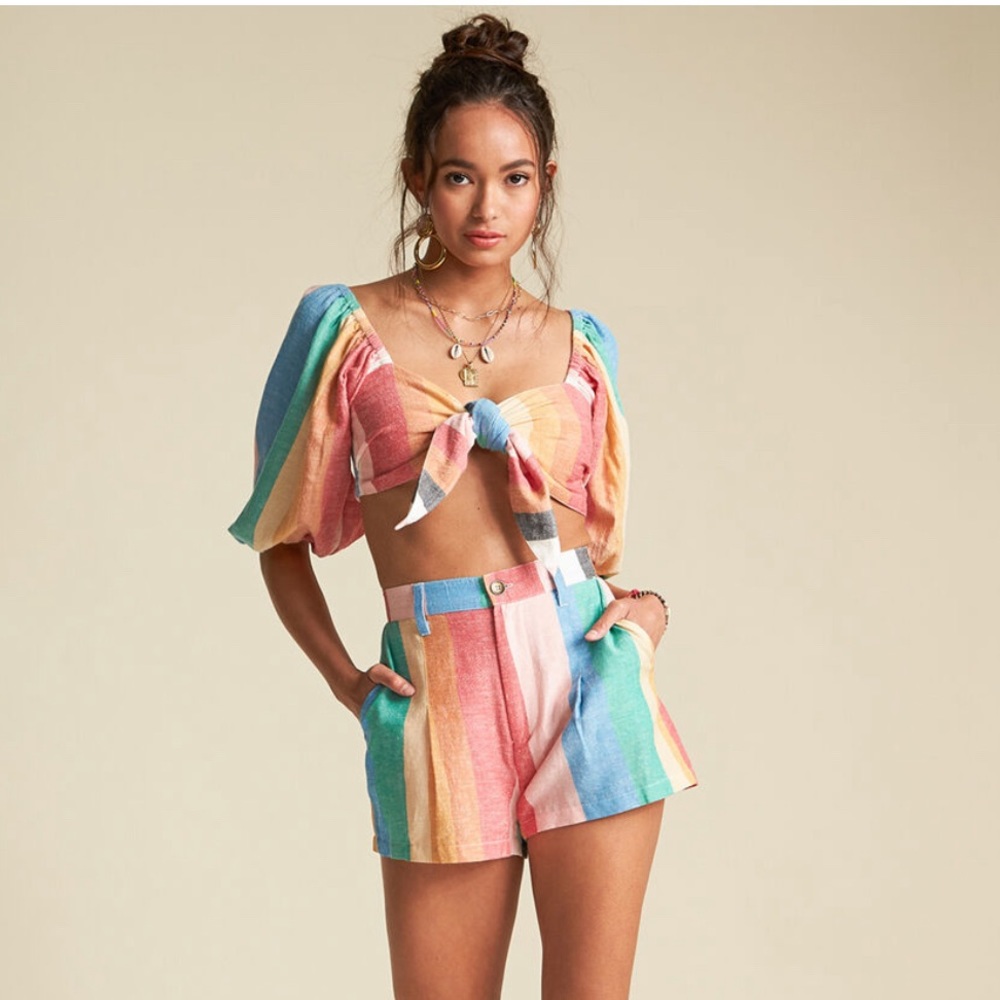 2 Piece Set BILLABONG x Sincerely Jules Amaze The Day Crop Top and Shorts